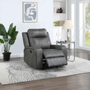 Raelynn Upholstered Track Arm Recliner Grey - Home & Sleep Outlet