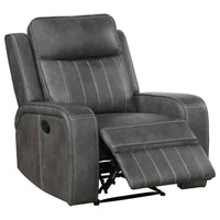 Raelynn Upholstered Track Arm Recliner Grey - Home & Sleep Outlet
