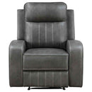 Raelynn Upholstered Track Arm Recliner Grey - Home & Sleep Outlet