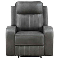 Raelynn Upholstered Track Arm Recliner Grey - Home & Sleep Outlet