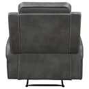 Raelynn Upholstered Track Arm Recliner Grey - Home & Sleep Outlet