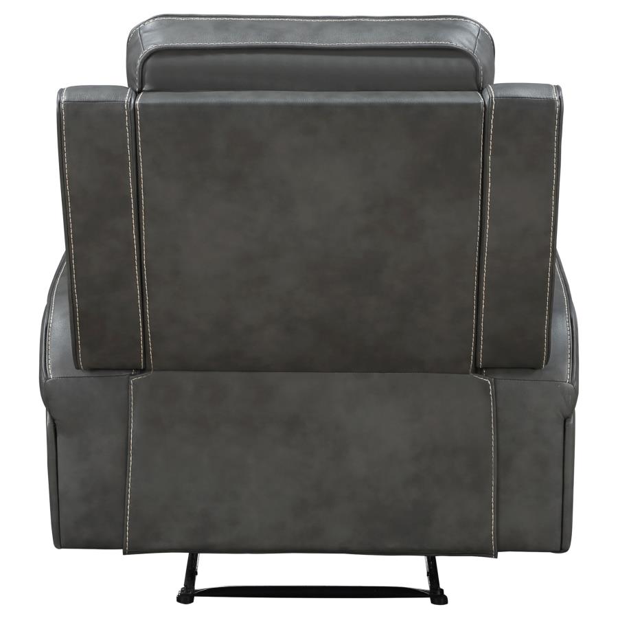 Raelynn Upholstered Track Arm Recliner Grey - Home & Sleep Outlet