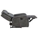 Raelynn Upholstered Track Arm Recliner Grey - Home & Sleep Outlet