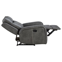 Raelynn Upholstered Track Arm Recliner Grey - Home & Sleep Outlet