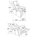 Raelynn Upholstered Track Arm Recliner Grey - Home & Sleep Outlet