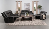 Raelynn Upholstered Track Arm Recliner Grey - Home & Sleep Outlet