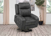 Raelynn Upholstered Power Lift Recliner Chair Grey - Home & Sleep Outlet