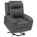 Raelynn Upholstered Power Lift Recliner Chair Grey - Home & Sleep Outlet