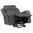 Raelynn Upholstered Power Lift Recliner Chair Grey - Home & Sleep Outlet