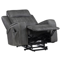 Raelynn Upholstered Power Lift Recliner Chair Grey - Home & Sleep Outlet