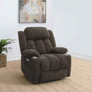 Houston Upholstered Power Lift Recliner Chair Dark Brown - Home & Sleep Outlet