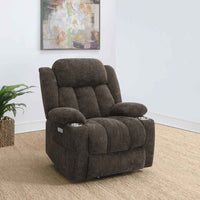 Houston Upholstered Power Lift Recliner Chair Dark Brown - Home & Sleep Outlet