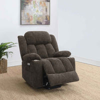 Houston Upholstered Power Lift Recliner Chair Dark Brown - Home & Sleep Outlet