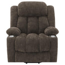 Houston Upholstered Power Lift Recliner Chair Dark Brown - Home & Sleep Outlet