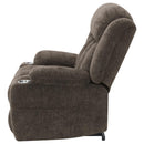 Houston Upholstered Power Lift Recliner Chair Dark Brown - Home & Sleep Outlet