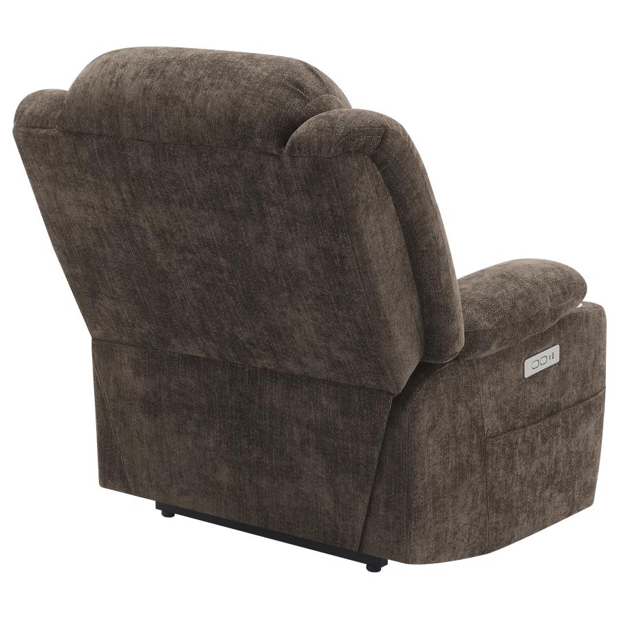 Houston Upholstered Power Lift Recliner Chair Dark Brown - Home & Sleep Outlet