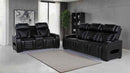 Zuma 2-piece Faux Leather Dual Power LED Sofa Set Black - Home & Sleep Outlet