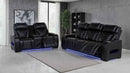 Zuma 2-piece Faux Leather Dual Power LED Sofa Set Black - Home & Sleep Outlet