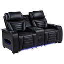 Zuma 2-piece Faux Leather Dual Power LED Sofa Set Black - Home & Sleep Outlet