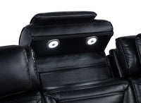Zuma 2-piece Faux Leather Dual Power LED Sofa Set Black - Home & Sleep Outlet