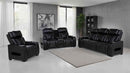 Zuma 3-piece Faux Leather Dual Power LED Sofa Set Black - Home & Sleep Outlet