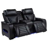 Zuma 3-piece Faux Leather Dual Power LED Sofa Set Black - Home & Sleep Outlet