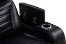 Zuma Faux Leather Dual Power Reclining LED Loveseat Black - Home & Sleep Outlet