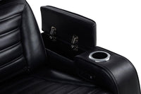 Zuma Faux Leather Dual Power Reclining LED Loveseat Black - Home & Sleep Outlet