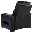 Zuma Faux Leather Upholstered Dual Power LED Recliner Black - Home & Sleep Outlet