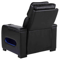 Zuma Faux Leather Upholstered Dual Power LED Recliner Black - Home & Sleep Outlet