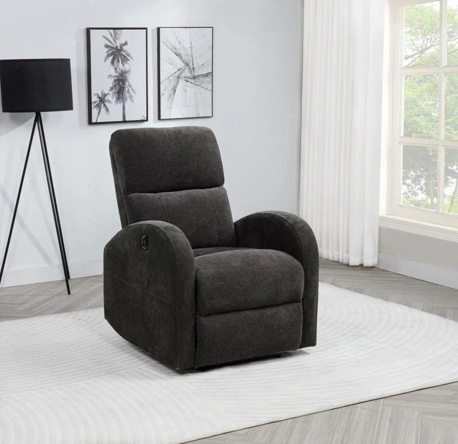 Home & Sleep Outlet - Grant Fabric Upholstered Power Recliner Chair Charcoal Grey