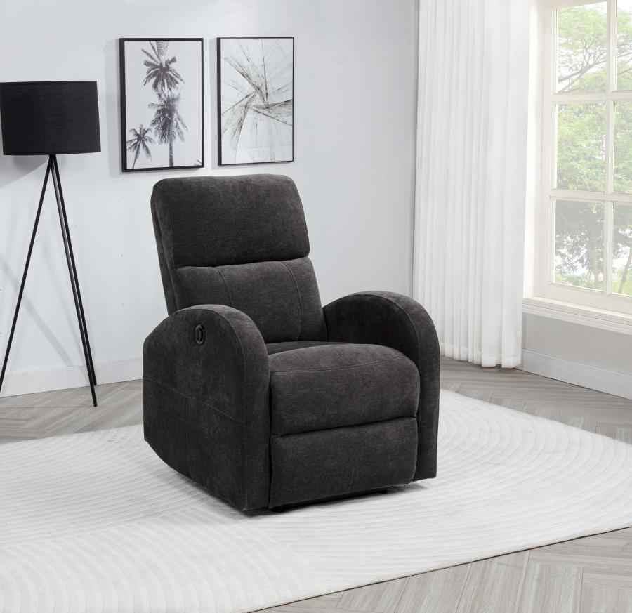 Grant Fabric Upholstered Power Recliner Chair Charcoal Grey - Home & Sleep Outlet