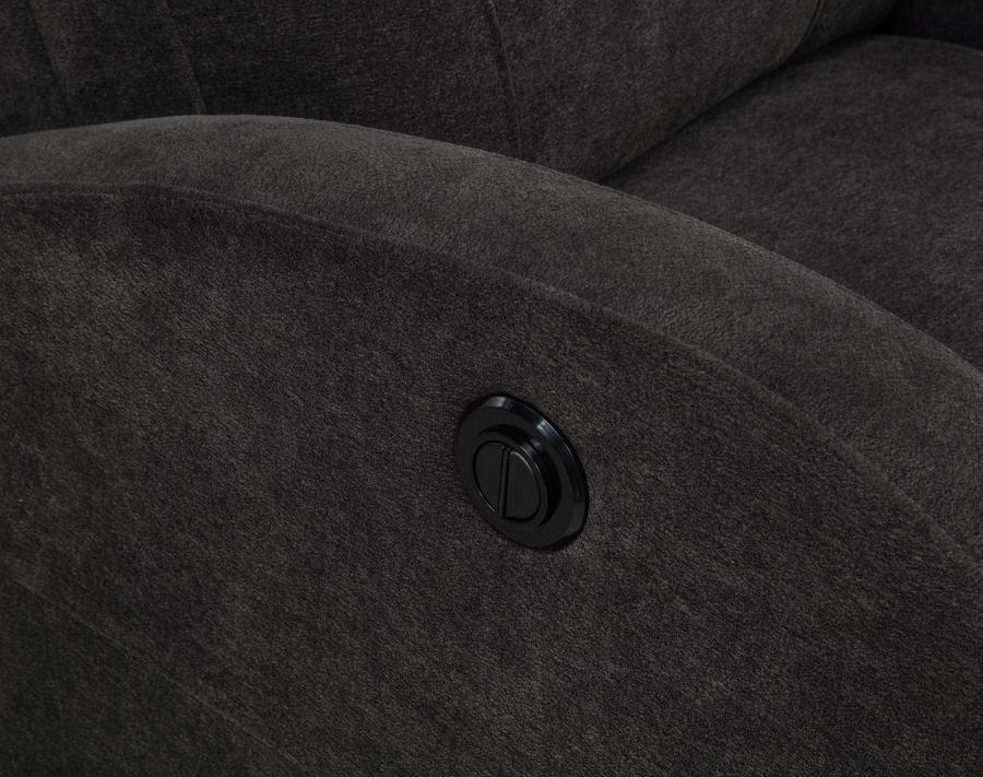 Home & Sleep Outlet - Grant Fabric Upholstered Power Recliner Chair Charcoal Grey