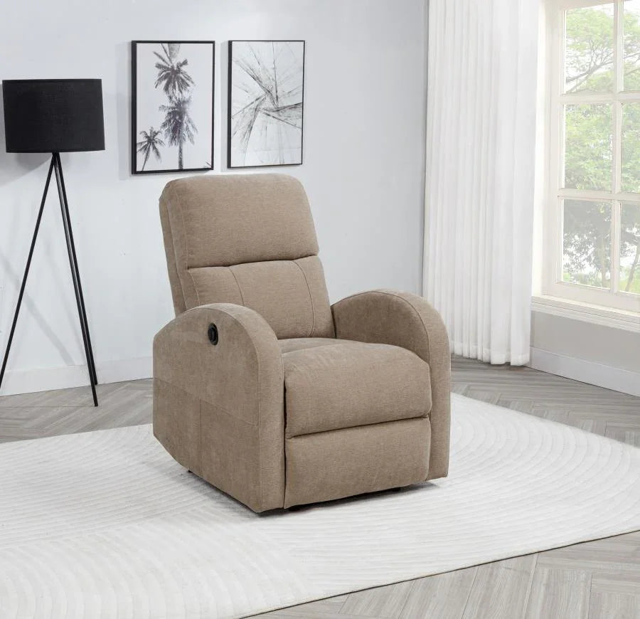 Home & Sleep Outlet - Grant Fabric Upholstered Power Recliner Chair Camel