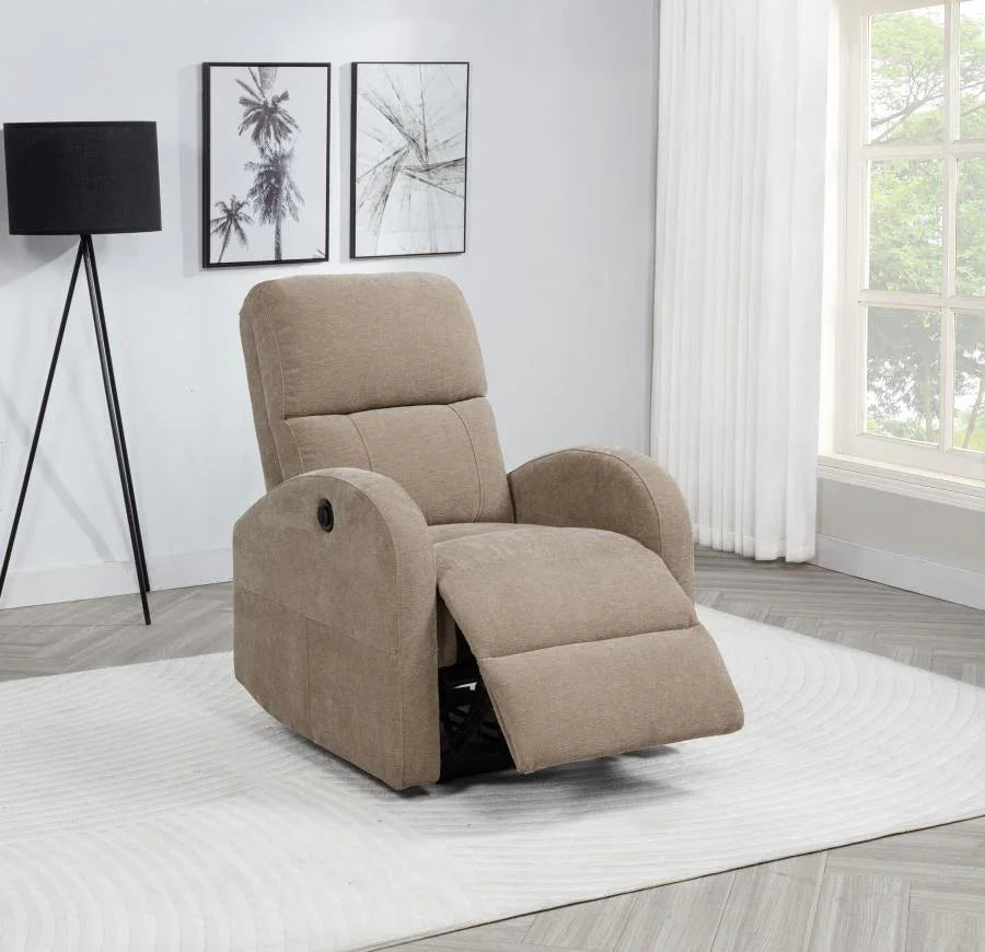 Home & Sleep Outlet - Grant Fabric Upholstered Power Recliner Chair Camel