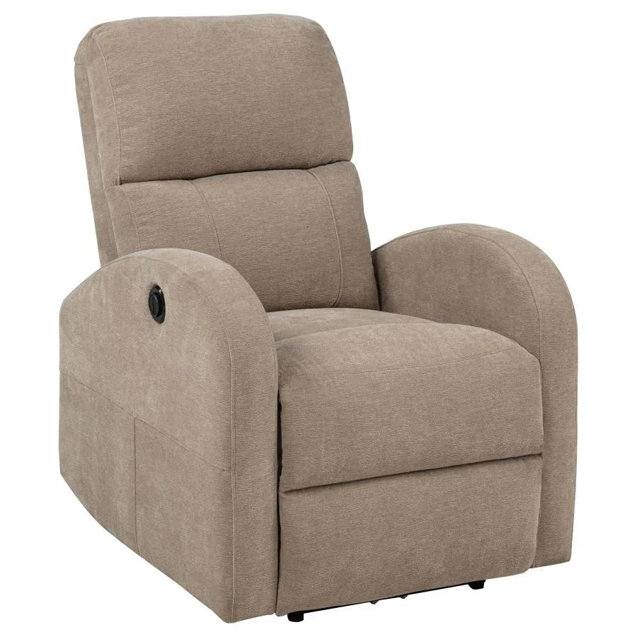 Home & Sleep Outlet - Grant Fabric Upholstered Power Recliner Chair Camel