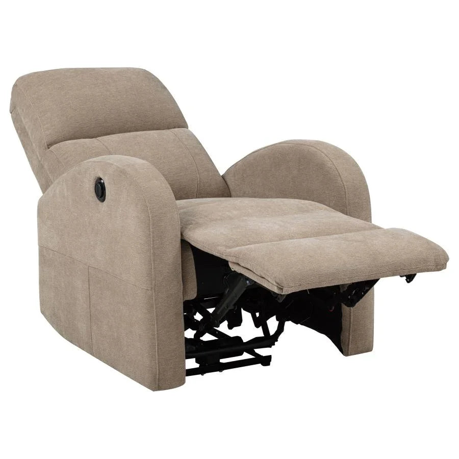 Home & Sleep Outlet - Grant Fabric Upholstered Power Recliner Chair Camel