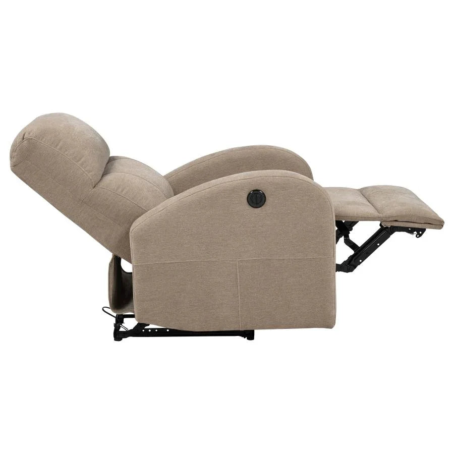 Home & Sleep Outlet - Grant Fabric Upholstered Power Recliner Chair Camel