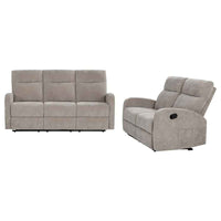 Hamilton 2-piece Chenille Manual Reclining Sofa Set Sand - Home & Sleep Outlet