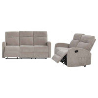Hamilton 2-piece Chenille Manual Reclining Sofa Set Sand - Home & Sleep Outlet
