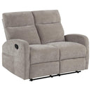 Hamilton 2-piece Chenille Manual Reclining Sofa Set Sand - Home & Sleep Outlet