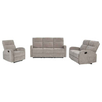Hamilton 3-piece Chenille Manual Reclining Sofa Set Sand - Home & Sleep Outlet