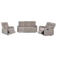 Hamilton 3-piece Chenille Manual Reclining Sofa Set Sand - Home & Sleep Outlet
