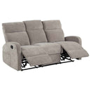 Hamilton 3-piece Chenille Manual Reclining Sofa Set Sand - Home & Sleep Outlet