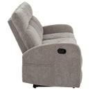 Hamilton Chenille Manual Reclining Sofa Sand - Home & Sleep Outlet