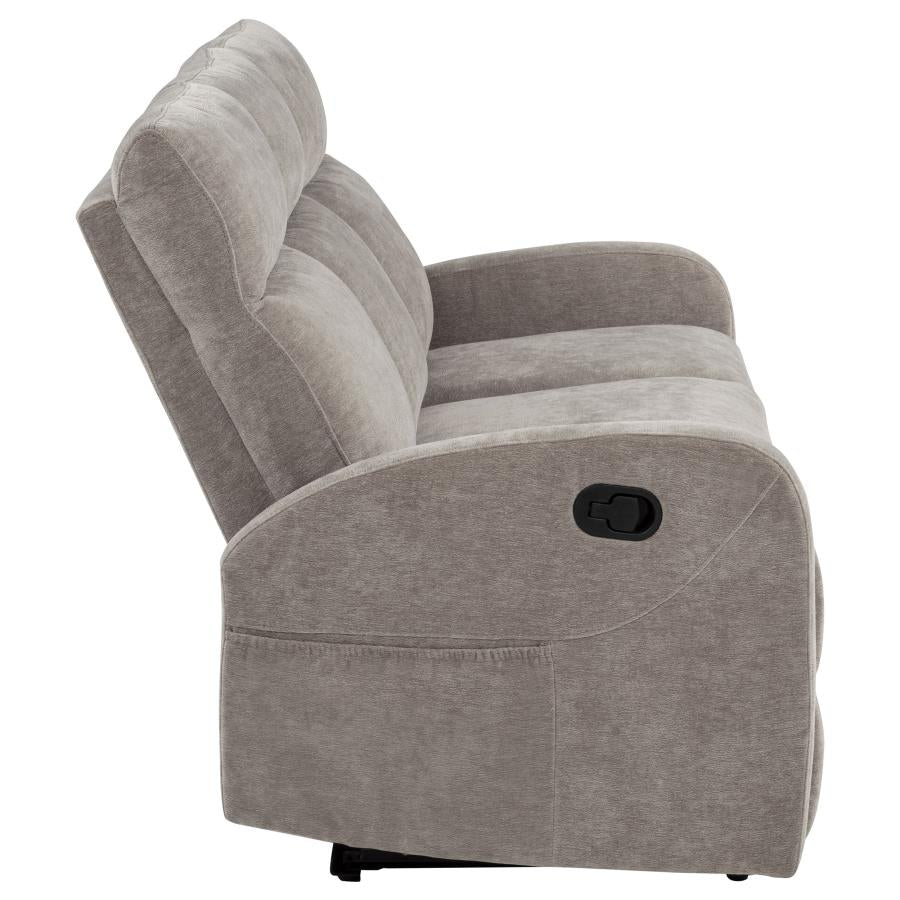 Hamilton Chenille Manual Reclining Sofa Sand - Home & Sleep Outlet