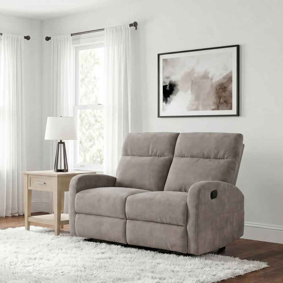 Hamilton Chenille Manual Reclining Loveseat Sand