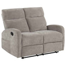 Hamilton Chenille Manual Reclining Loveseat Sand - Home & Sleep Outlet