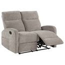 Hamilton Chenille Manual Reclining Loveseat Sand - Home & Sleep Outlet