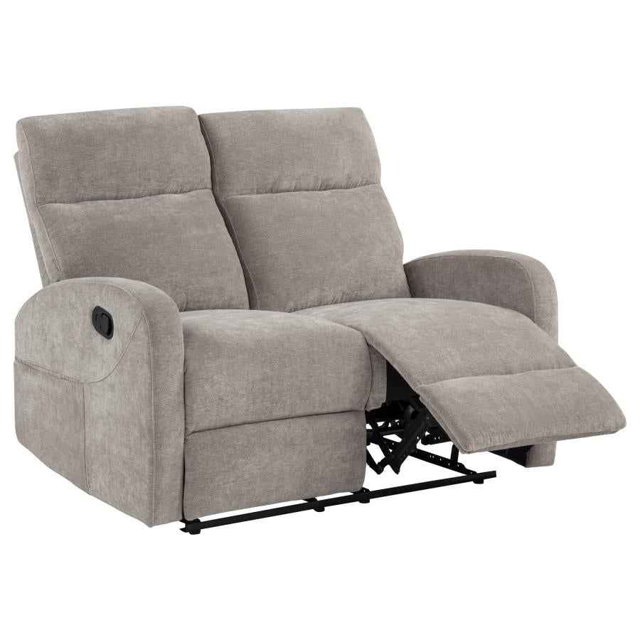 Hamilton Chenille Manual Reclining Loveseat Sand - Home & Sleep Outlet